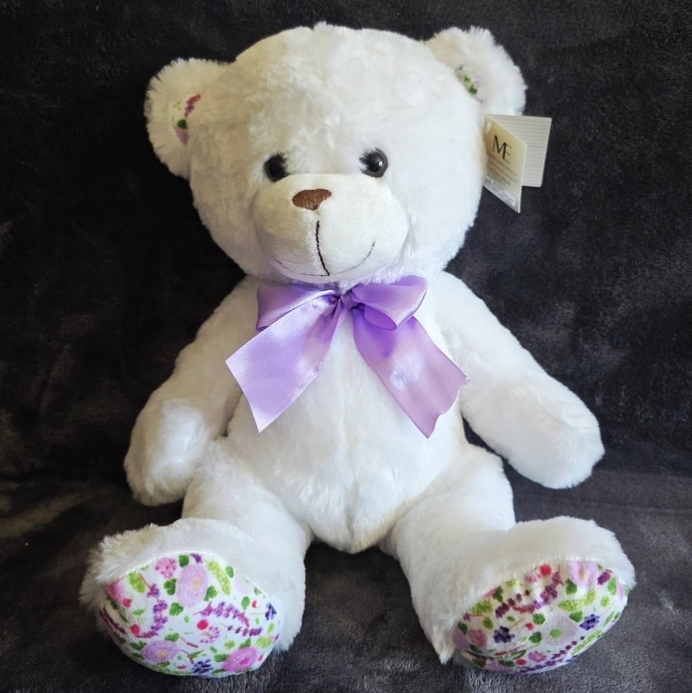 NWT Modern Expressions Plush Easter mother's day sitting Teddy Bear 12', ivory